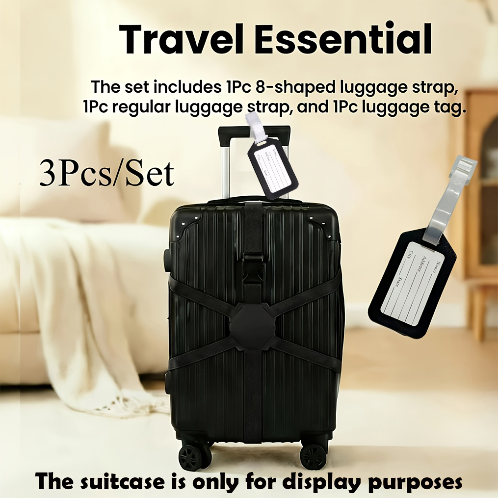 Travel Luggage Set - 3-Piece Set (2 Luggage Straps and