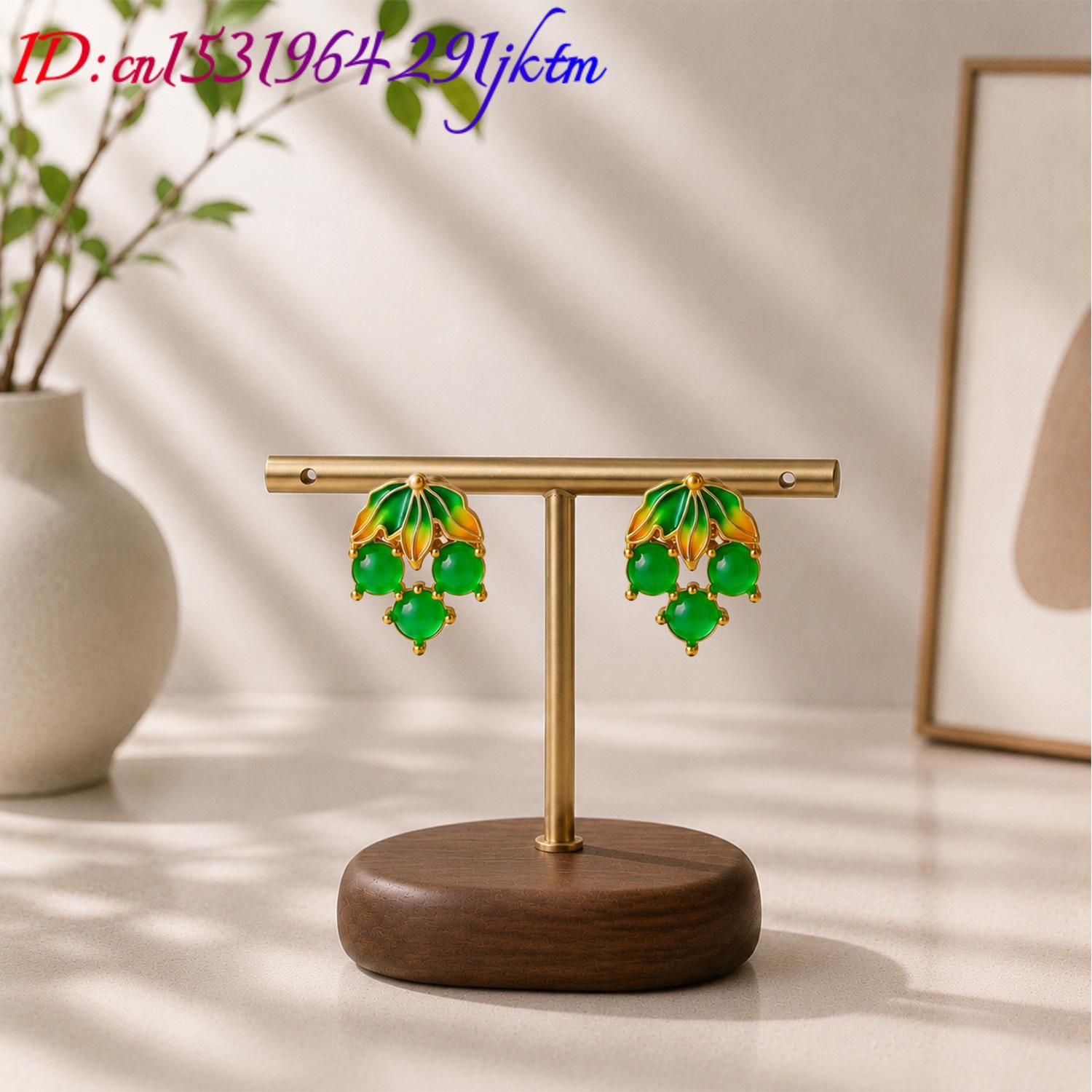 Burmese Jadeite Grape Earrings - Gold Plated Jewelry review and price