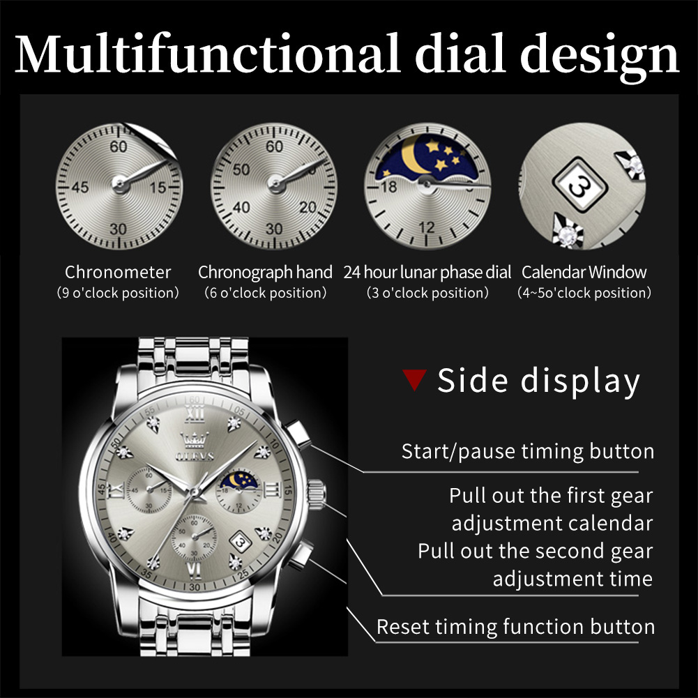 OLEVS 2858 Quartz Watch for Me - Luxury Watch Men review and price