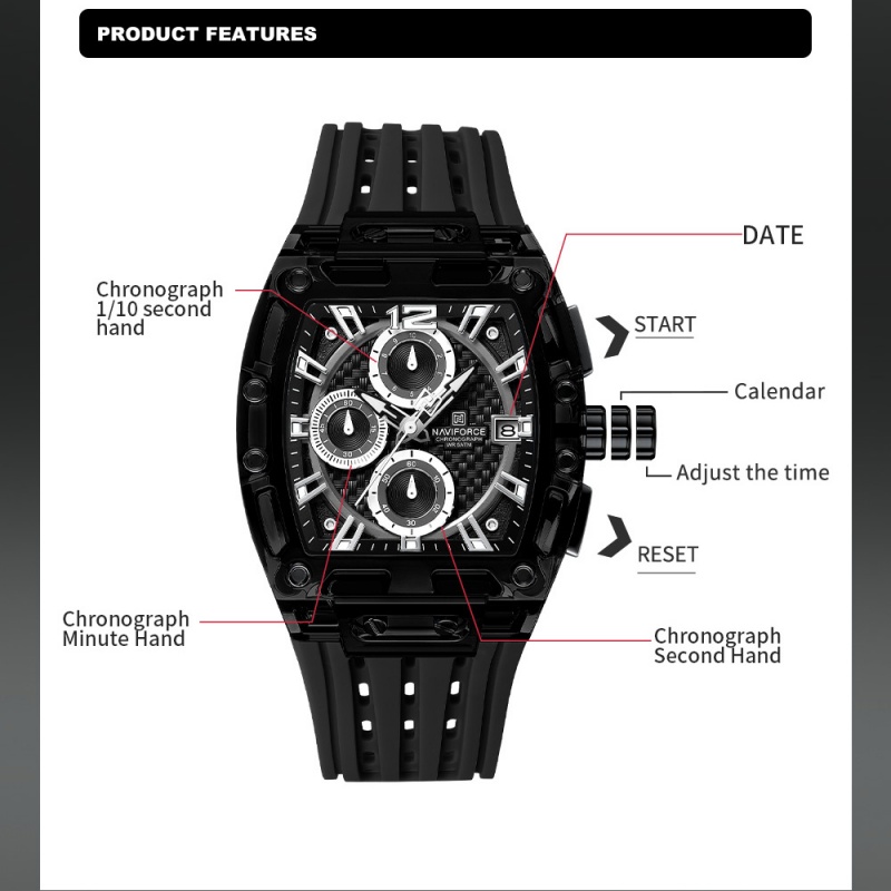 NAVIFORCE Man's Watch 5ATM Wat - Luxury Gift Set review and price
