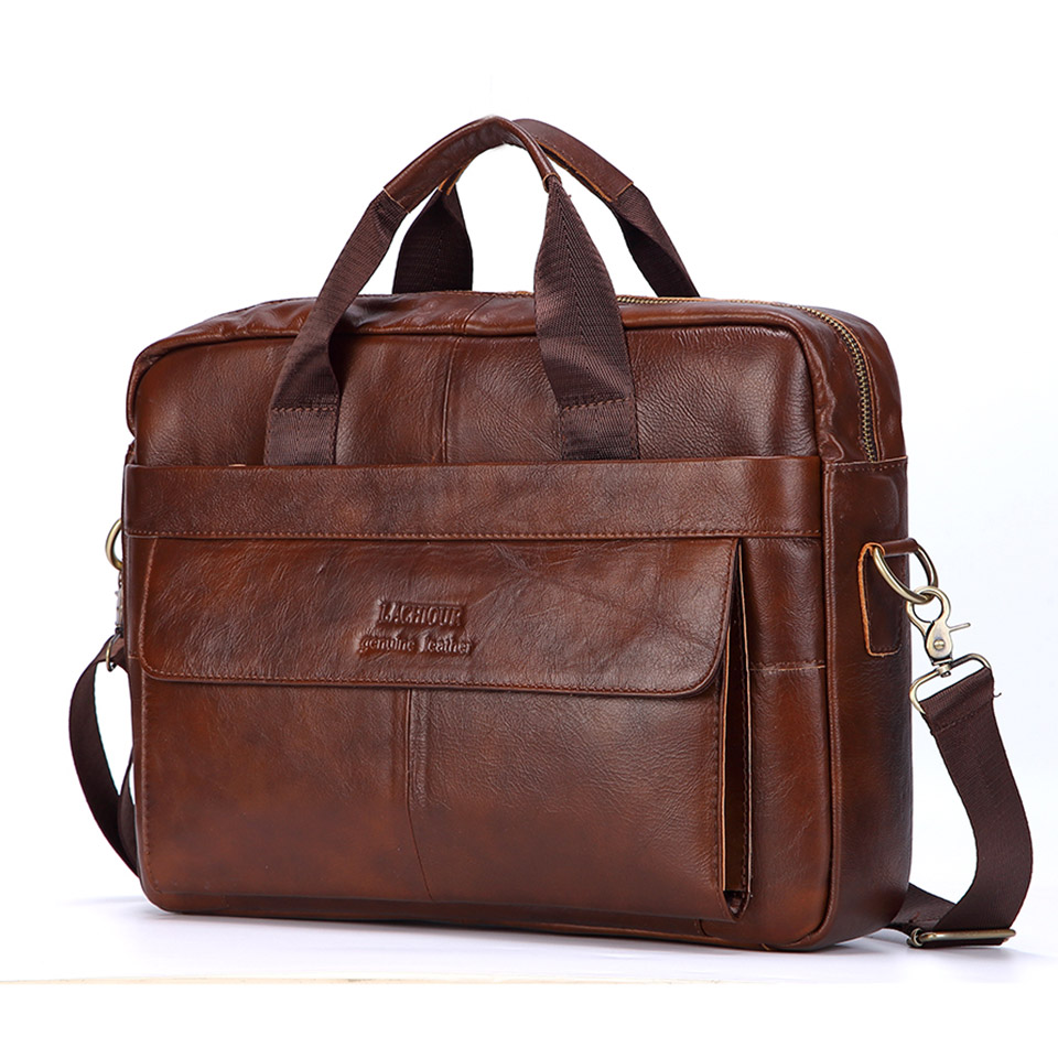 Men Genuine Leather Handbag Fa - Leather Briefcase review and price