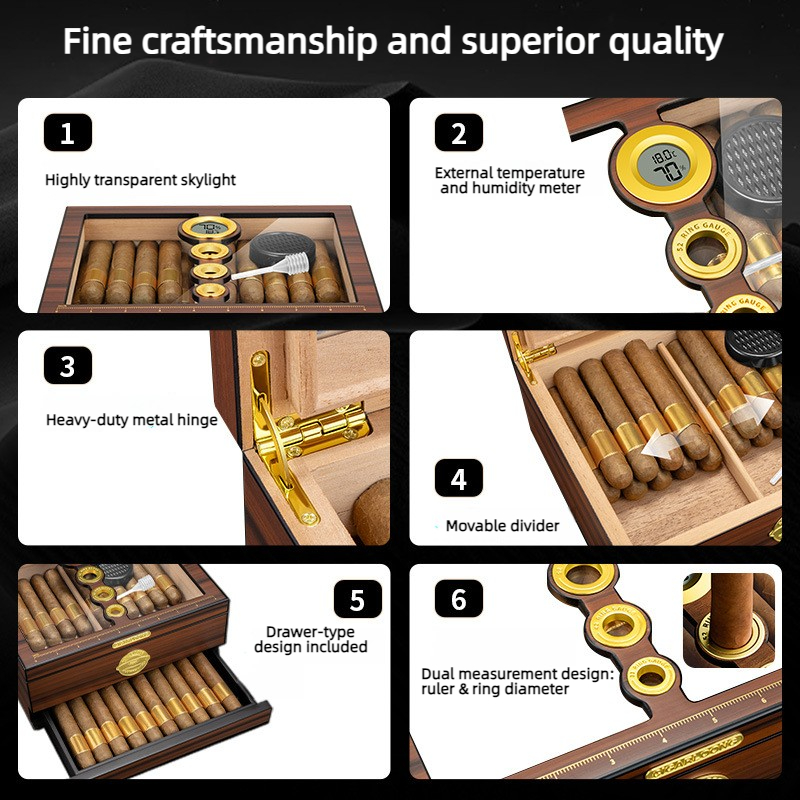 Luxury Wooden Cigar Humidor Bo - Luxury Gift Set review and price
