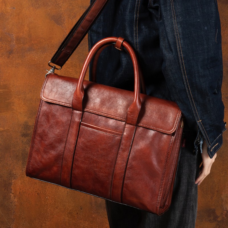 Vegetable tanned leather handb - Leather Briefcase review and price