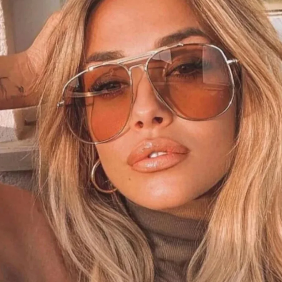 Retro Metal Double Bridge Pilo - Designer Sunglasses review and price