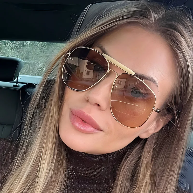 Retro Metal Double Bridge Pilo - Designer Sunglasses review and price