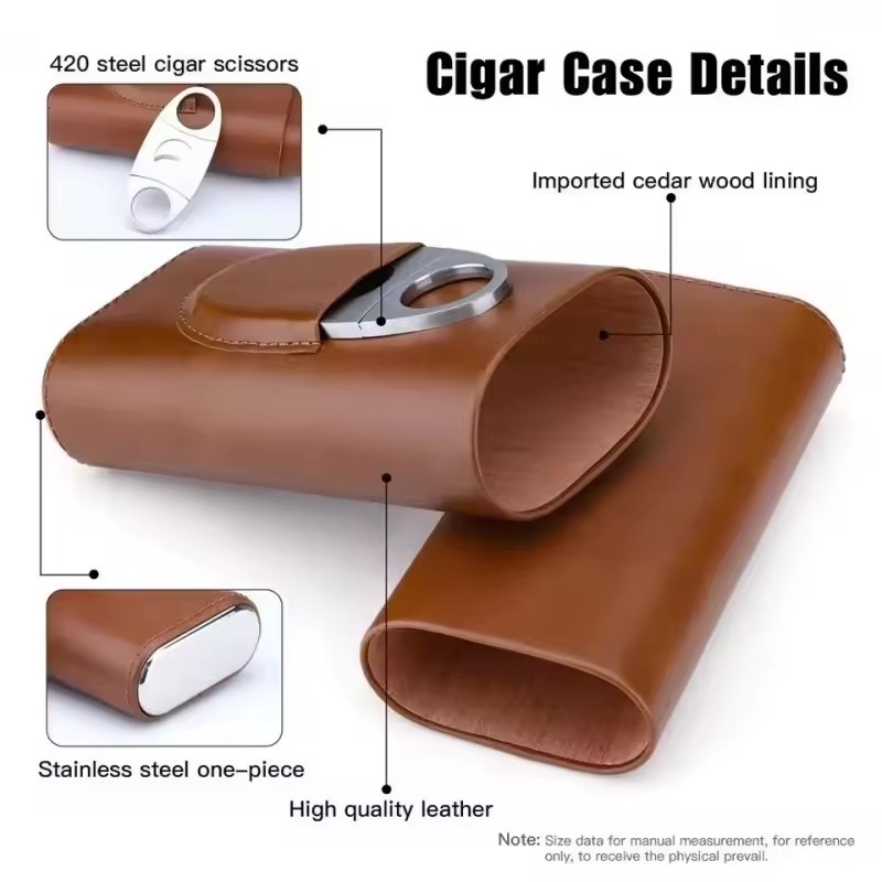 Leather Cigar Case 3 Finger Po - Premium Cigar Case review and price