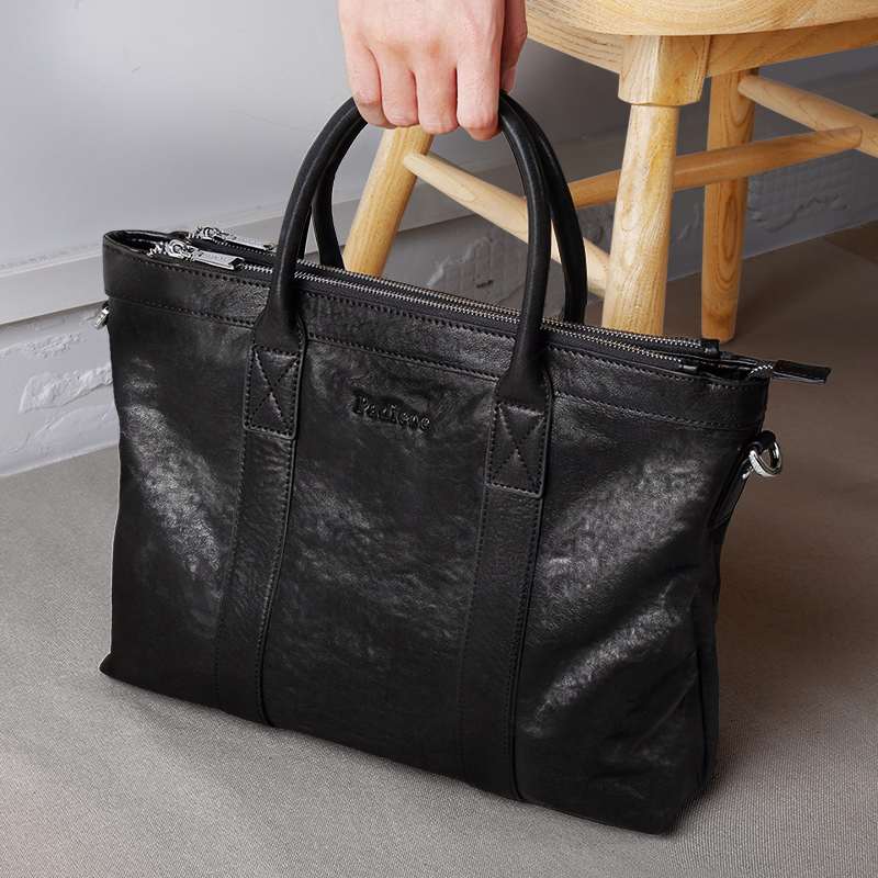Leather upper cowhide handbag  - Leather Briefcase review and price
